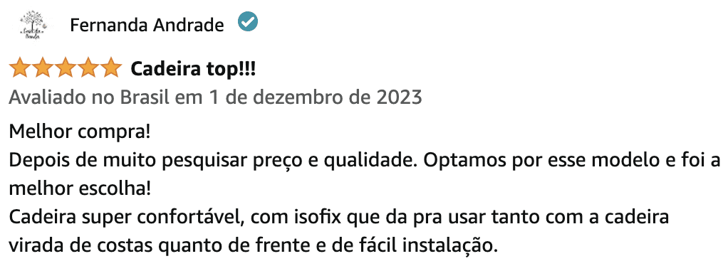 review positivo cadeirinha para auto